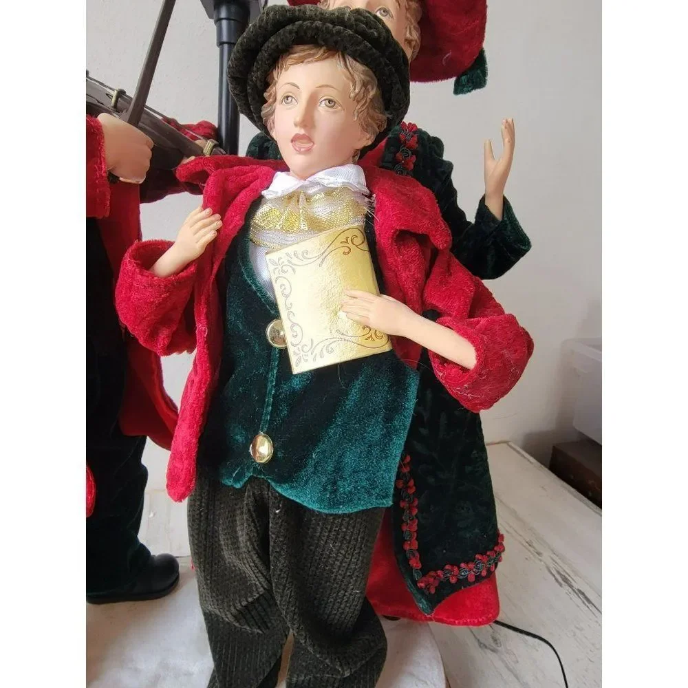 Christmas International AS IS Victorian caroler family animated motion Xmas deco